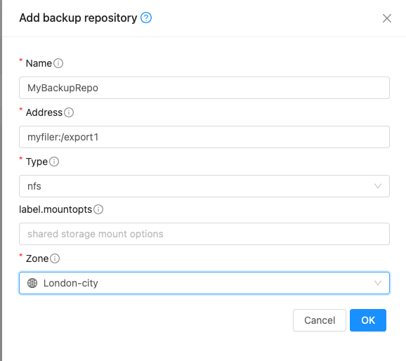 backup repository cloudstack