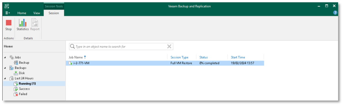 veeam running jobs