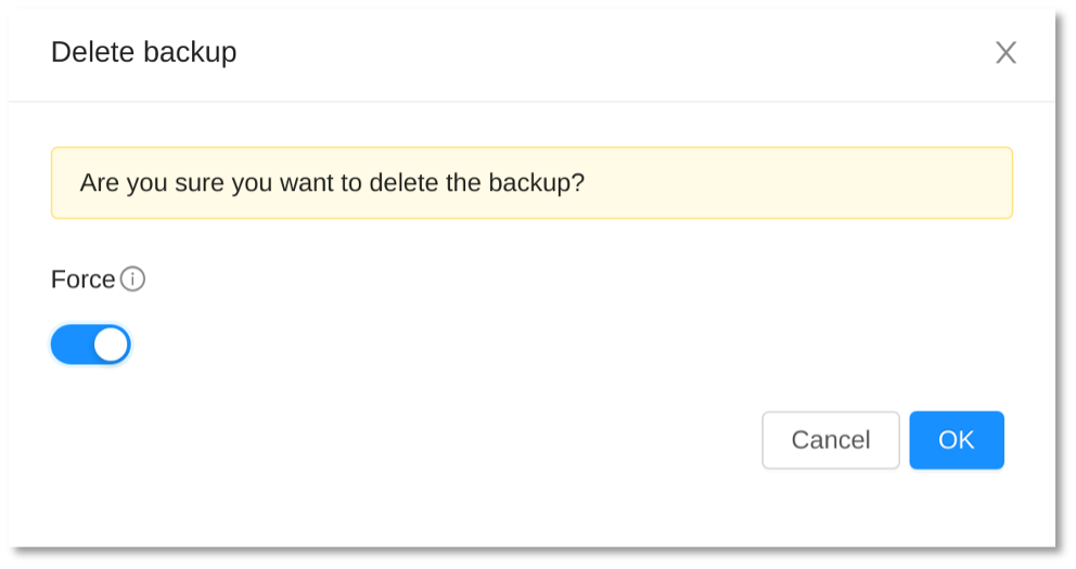 delete backup cloudstack