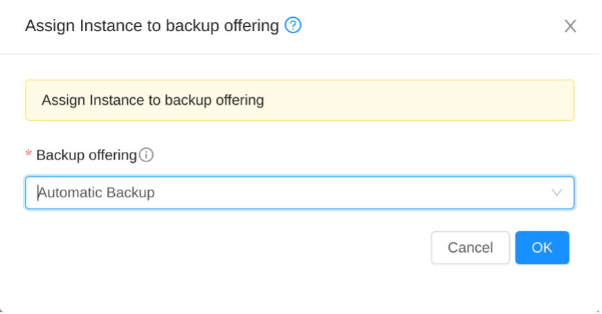 instance backup offering