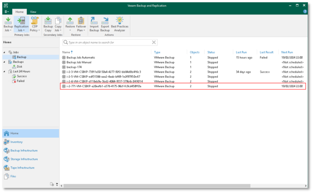 Veeam Console